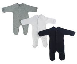 Baby Closed-Toe Long Johns Long-Sleeve 1pc Cotton Solid Colors S M L Sleep/Play - £11.80 GBP