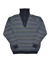 Alpaca Connection Peruvian Sweater Mens XL 1/2 Zip High Neck Diamond Design - $40.25