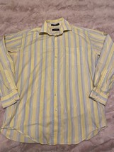 Nautica mens long sleeve striped button shirt 15 1/2  34/35 - $13.09