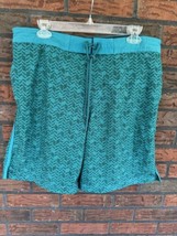 Green Bathing Suit Trunks Large Drawstring 3 Pocket Board Shorts Inner Layer - £7.50 GBP