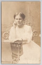 RPPC Pretty Young Lady Lucile Browne Posing For Photo c1910 Postcard K23 - £7.15 GBP