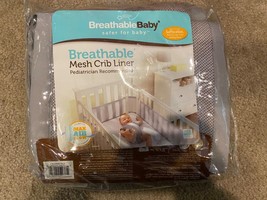 BreathableBaby Breathable Baby Mesh Crib Liner Gray NEW - $18.49