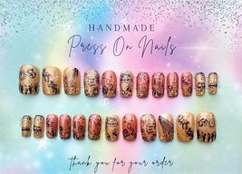 24pc Handmade Press on Nail 2024 New Years Gold Champagne Harbor and Sea... - £19.98 GBP