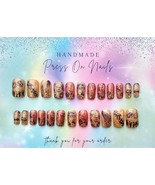 24pc Handmade Press on Nail 2024 New Years Gold Champagne Harbor and Sea Salt Bl - £20.04 GBP