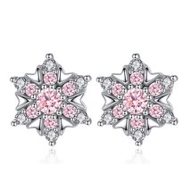 10 Pairs Ear Studs Octagonal Snowflake Rhinestone Earrings Jewel Silver-... - $19.59