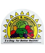 Eat Fruits And Vegetables Magnet Vintage 5 A Day Food Pyramid Multicolor... - $371.27 MXN