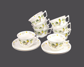 William Adams Good Morning Rooster cup and saucer sets made in England. - $140.71