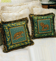 Cross Stitch Lion Lioness Animal Pillow Patterns - $5.99
