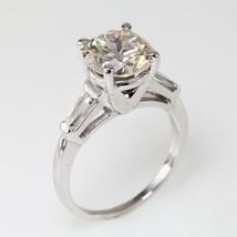 3.00 Carat Round Brilliant Diamond 18k White Gold Engagement Ring Size: 6.25 - £14,493.73 GBP