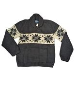 Polo by Ralph Lauren Thick Black Snowflake Hand Knit 100% Wool Sweater L... - $10,906.40 MXN
