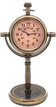 Antique Brass Desk Clock,Personalized Analog Shelf Clock,Table Clock for... - $25.19