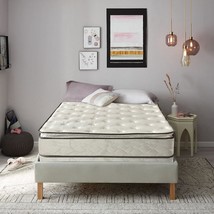 Zayton 10-Inch Medium Plush Pillowtop Innerspring Mattress And 8&quot; Wood, Twin - £264.47 GBP