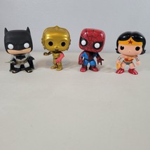 Funko Pop Lot of 4 Heroes Wonder Woman Spiderman Batman Star Wars - $24.96