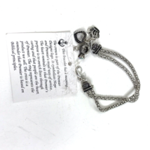 Premier Design Hostess Charm Bracelet double chain Heart Crown Cross 8.5 inch - $10.88