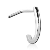 Classique 14K Blanc Plaqué Or Argent Courbé En Forme De L Nez Broche Boucle 20 - £38.68 GBP