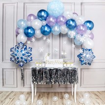 Snowflake Balloon Garland Kit, Pack Of Metallic Blue, Light Purple, Light Blue,  - £15.41 GBP