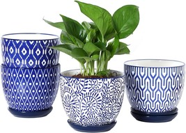 Selamica Ceramic Plant Pots, 5.6 Inch Flower Pots For Indoor, Vintage Blue - $50.70