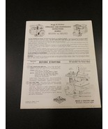 BRIGGS &amp; STRATTON OPERATING MAINTENANCE INSTRUCTIONS 80200 to 80292 MODELS - $184.71 MXN