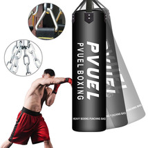 Heavy Boxing Punching Bag Leather Training Speed Set Kicking Mma Workout... - £43.26 GBP
