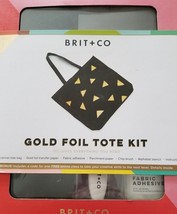 Brit + Co DIY Gold Foil Tote Kit Black Canvas Bag Craft Customization Kit, NEW - £18.09 GBP