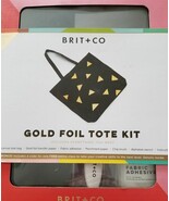 Brit + Co DIY Gold Foil Tote Kit Black Canvas Bag Craft Customization Ki... - $30.69 CAD