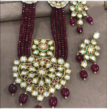 VeroniQ Trends-Designer Multilayer Kundan/Polki  Raani Haar Necklace Set - £93.89 GBP