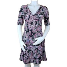 Prana Wrap Dress Womens S Gray Berry Print Nadia Veeda Stretch Jersey Su... - $378.88 MXN