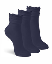 Jefferies Socks Womens Ankle Ruffle Cotton Casual Dress Cuff Slouch Socks 3 Pack - £10.38 GBP
