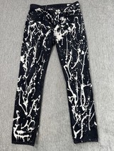 rag &amp; bone Jeans Womens 27 Black White Paint Splatter Button Fly Skinny ... - $49.49