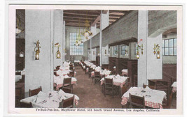 Bull Pen Inn Dining Room Mayflower Hotel Los Angeles California 1920c po... - $6.93