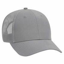 Grey Trucker Hat 6 Panel Low Profile Adjustable Mesh Back Hat 1dz New 83-1273 - £76.61 GBP