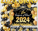 Graduation Decorations Class of 2024 - 118Pcs Black Gold Graduation Part... - £23.06 GBP