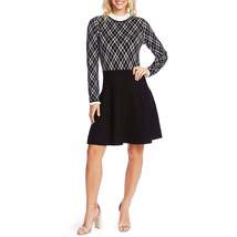 CeCe Ruffled-Collar Jacquard Fit and Flare Sweater Dress , Choose Sz/Color - £39.31 GBP