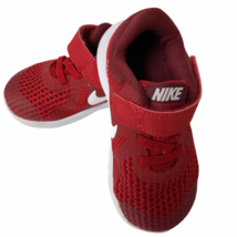 Boys Nike Revolution 4 Sneakers Size 6c Red 943304-601 Hook &amp; Loop Closure - $16.59