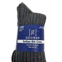 6 Pairs Mens Soft Classic Dress Crew Socks Ribbed 6-12 Cotton Gray Green... - £7.77 GBP