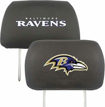NFL Baltimore Ravens Headrest Cover Double Side Embroidered Pair by Fanmats - £19.65 GBP
