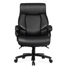 Big &amp; Tall 400lb PU Leather Massage Office Chair-Black - Color: Black - £228.50 GBP