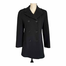 Vintage 80s Calvin Klein Double Breasted Union Label Black Peacoat Size 8 - £106.83 GBP