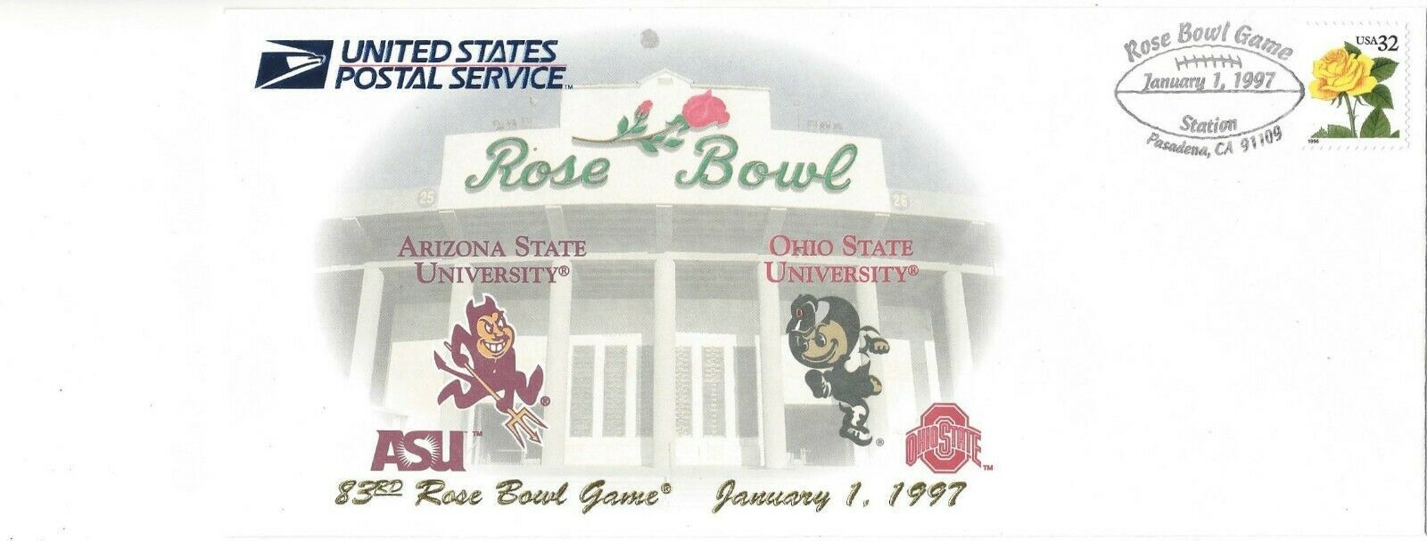 Primary image for 1997 Rose Bowl Football Game Arizona/Ohio State Commemorative Cover