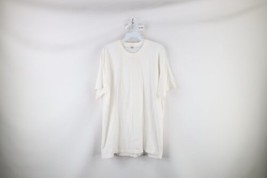 Vintage 90s Streetwear Mens Size XL Blank Short Sleeve T-Shirt White Cotton - £31.61 GBP