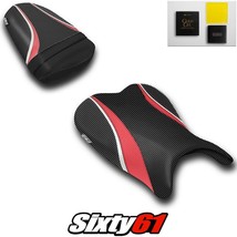 Suzuki GSXR 600 750 Seat Covers Front Rear with Gel 2006 2007 Red Luimoto Carbon - $321.76