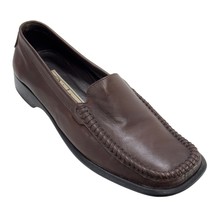 BRIGHTON Brown Women&#39;s Leather Loafers Slip-On Shoes Heart Detail Heel S... - $427.46 MXN