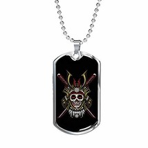 Express Your Love Gifts Japanese Army Skull Head Necklace Stainless Steel or 18k - £35.68 GBP
