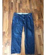 Mens Lands End Traditional Fit Blue Jeans Size 42 by 29 1/2  Cotton Flat... - $23.05