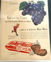 Vintage 1940 BABY RUTH Luscious Ripe Grapes Candy Print Ad Art Poster For Frame - $8.09