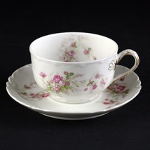 Haviland Limoges Schleiger 223A Pink Rose Sprays Cup &amp; Saucer Set Antiqu... - $25.00