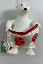 Vintage Hallmark Keepsake Christmas Ornament Polar Bear Shorts 1989 Dad - £10.05 GBP