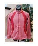 Cutter &amp; Buck Jacket Red Women&#39;s Size Medium Melange Stripe Large Long S... - $67.70 CAD