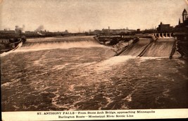 St Anthony Falls MN-Minnesota, From Stone Arch Bridge Vintage Postcard BK58 - £3.11 GBP