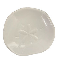 White Sandollar Glazed Ceramic Trinket Jewelry Catchall Tray 6 inch NWT - £6.55 GBP